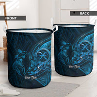 Personalised Polynesia Zodiac Pisces Laundry Basket Galaxy Polynesian Pattern Chest Tattoo Style