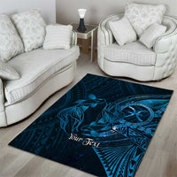 Personalised Polynesia Zodiac Pisces Area Rug Galaxy Polynesian Pattern Chest Tattoo Style