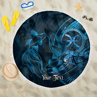 Personalised Polynesia Zodiac Pisces Beach Blanket Galaxy Polynesian Pattern Chest Tattoo Style