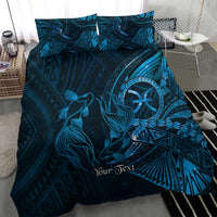 Personalised Polynesia Zodiac Pisces Bedding Set Galaxy Polynesian Pattern Chest Tattoo Style