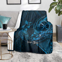 Personalised Polynesia Zodiac Pisces Blanket Galaxy Polynesian Pattern Chest Tattoo Style