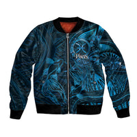 Personalised Polynesia Zodiac Pisces Bomber Jacket Galaxy Polynesian Pattern Chest Tattoo Style
