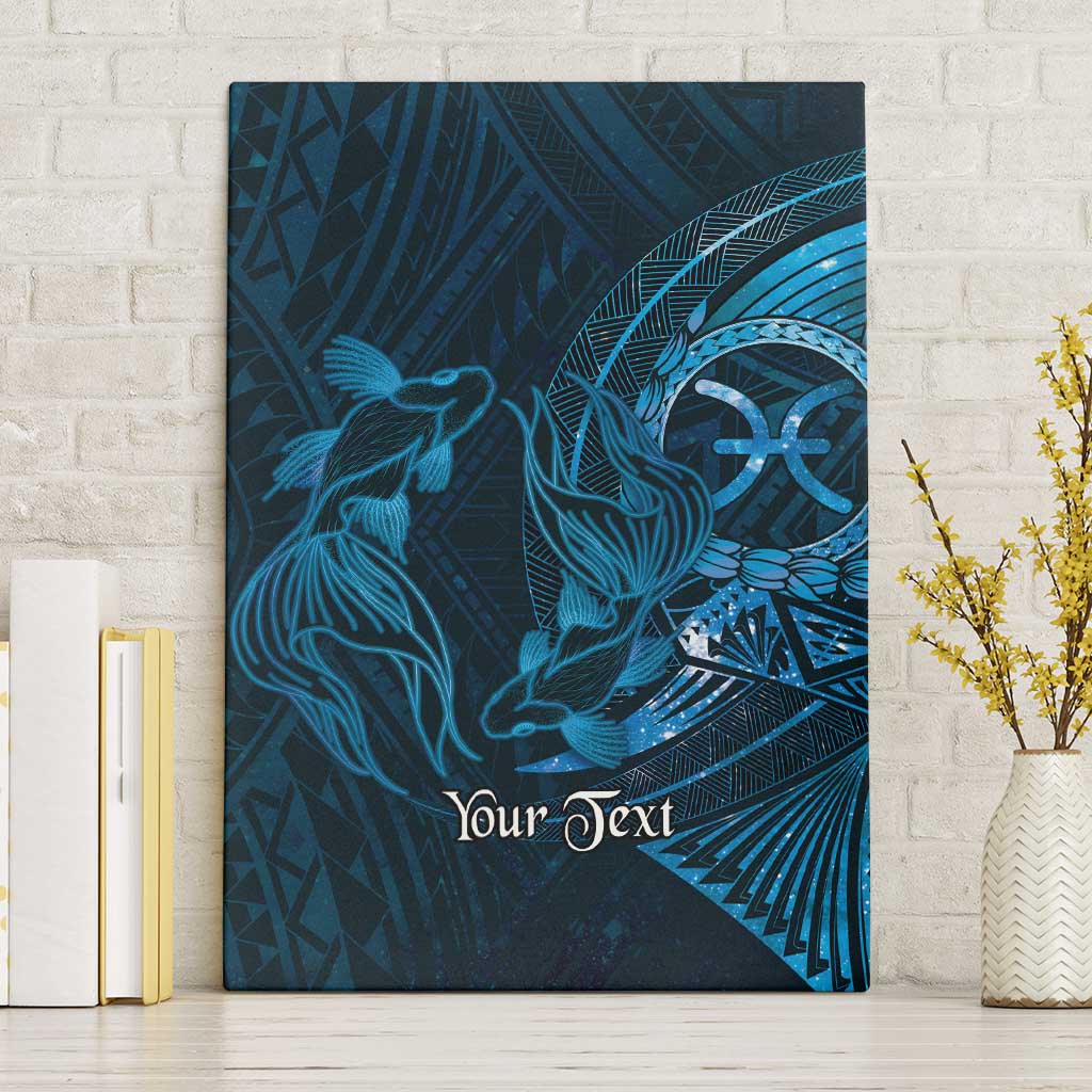Personalised Polynesia Zodiac Pisces Canvas Wall Art Galaxy Polynesian Pattern Chest Tattoo Style