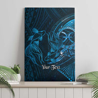 Personalised Polynesia Zodiac Pisces Canvas Wall Art Galaxy Polynesian Pattern Chest Tattoo Style