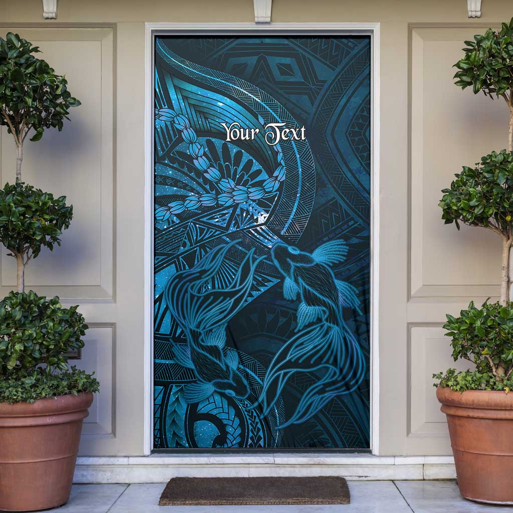 Personalised Polynesia Zodiac Pisces Door Cover Galaxy Polynesian Pattern Chest Tattoo Style