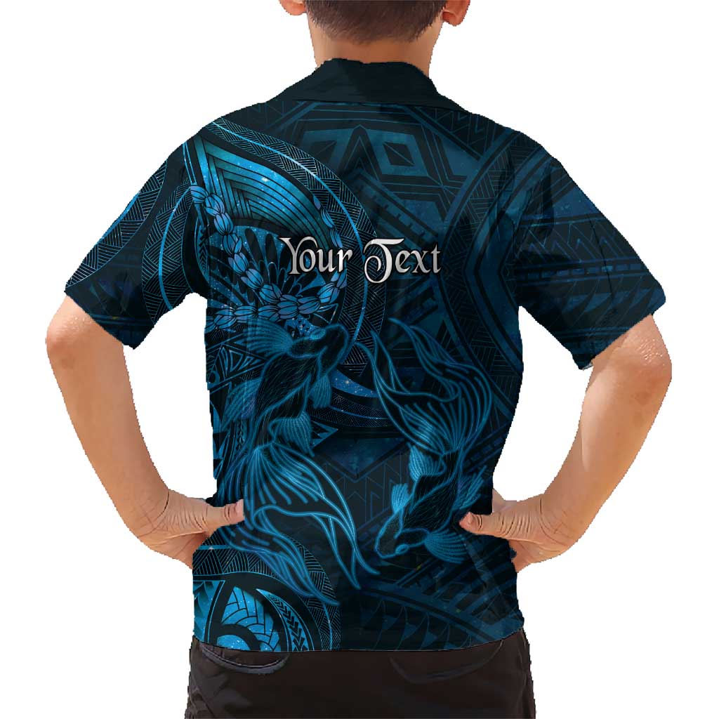 Personalised Polynesia Zodiac Pisces Family Matching Long Sleeve Bodycon Dress and Hawaiian Shirt Galaxy Polynesian Pattern Chest Tattoo Style