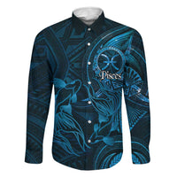 Personalised Polynesia Zodiac Pisces Family Matching Off The Shoulder Long Sleeve Dress and Hawaiian Shirt Galaxy Polynesian Pattern Chest Tattoo Style