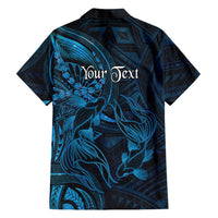 Personalised Polynesia Zodiac Pisces Family Matching Short Sleeve Bodycon Dress and Hawaiian Shirt Galaxy Polynesian Pattern Chest Tattoo Style