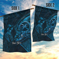 Personalised Polynesia Zodiac Pisces Garden Flag Galaxy Polynesian Pattern Chest Tattoo Style