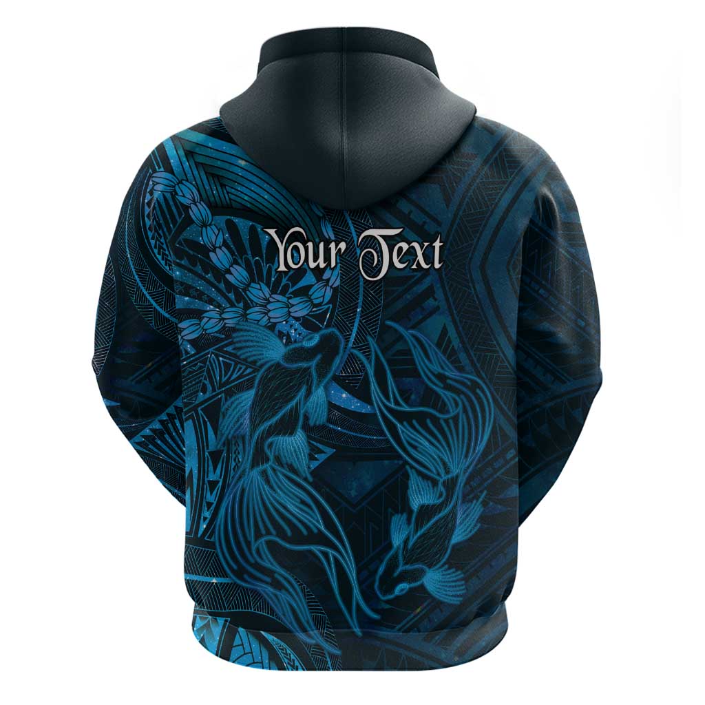 Personalised Polynesia Zodiac Pisces Hoodie Galaxy Polynesian Pattern Chest Tattoo Style