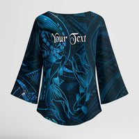 Personalised Polynesia Zodiac Pisces Kimono Sleeve Blouse Galaxy Polynesian Pattern Chest Tattoo Style