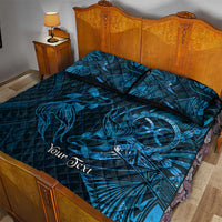 Personalised Polynesia Zodiac Pisces Quilt Bed Set Galaxy Polynesian Pattern Chest Tattoo Style