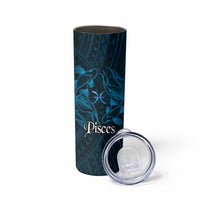 Personalised Polynesia Zodiac Pisces Skinny Tumbler Galaxy Polynesian Pattern Chest Tattoo Style