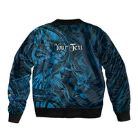 Personalised Polynesia Zodiac Pisces Sleeve Zip Bomber Jacket Galaxy Polynesian Pattern Chest Tattoo Style