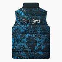 Personalised Polynesia Zodiac Pisces Sleeveless Puffer Jacket Galaxy Polynesian Pattern Chest Tattoo Style