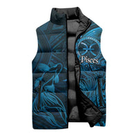 Personalised Polynesia Zodiac Pisces Sleeveless Puffer Jacket Galaxy Polynesian Pattern Chest Tattoo Style