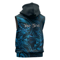 Personalised Polynesia Zodiac Pisces Sleeveless Zip Hoodie Galaxy Polynesian Pattern Chest Tattoo Style