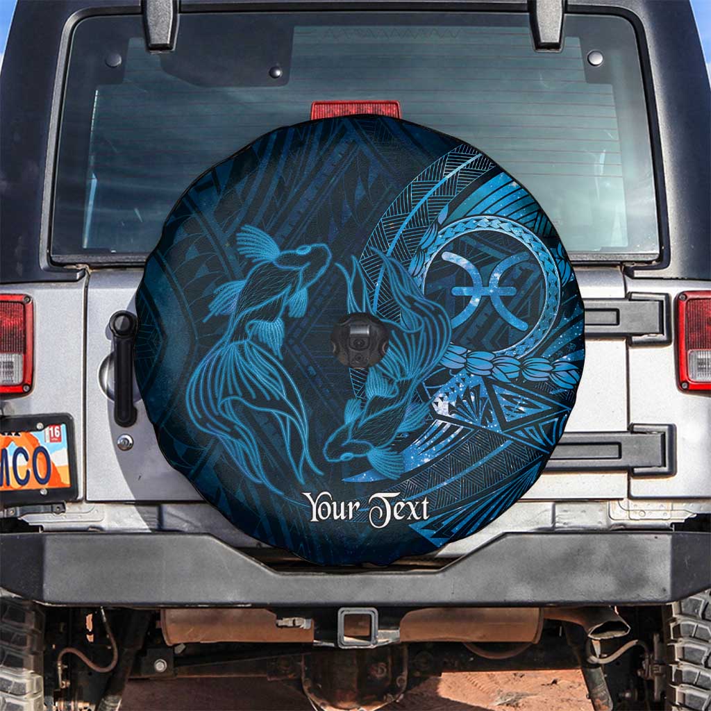 Personalised Polynesia Zodiac Pisces Spare Tire Cover Galaxy Polynesian Pattern Chest Tattoo Style