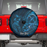 Personalised Polynesia Zodiac Pisces Spare Tire Cover Galaxy Polynesian Pattern Chest Tattoo Style