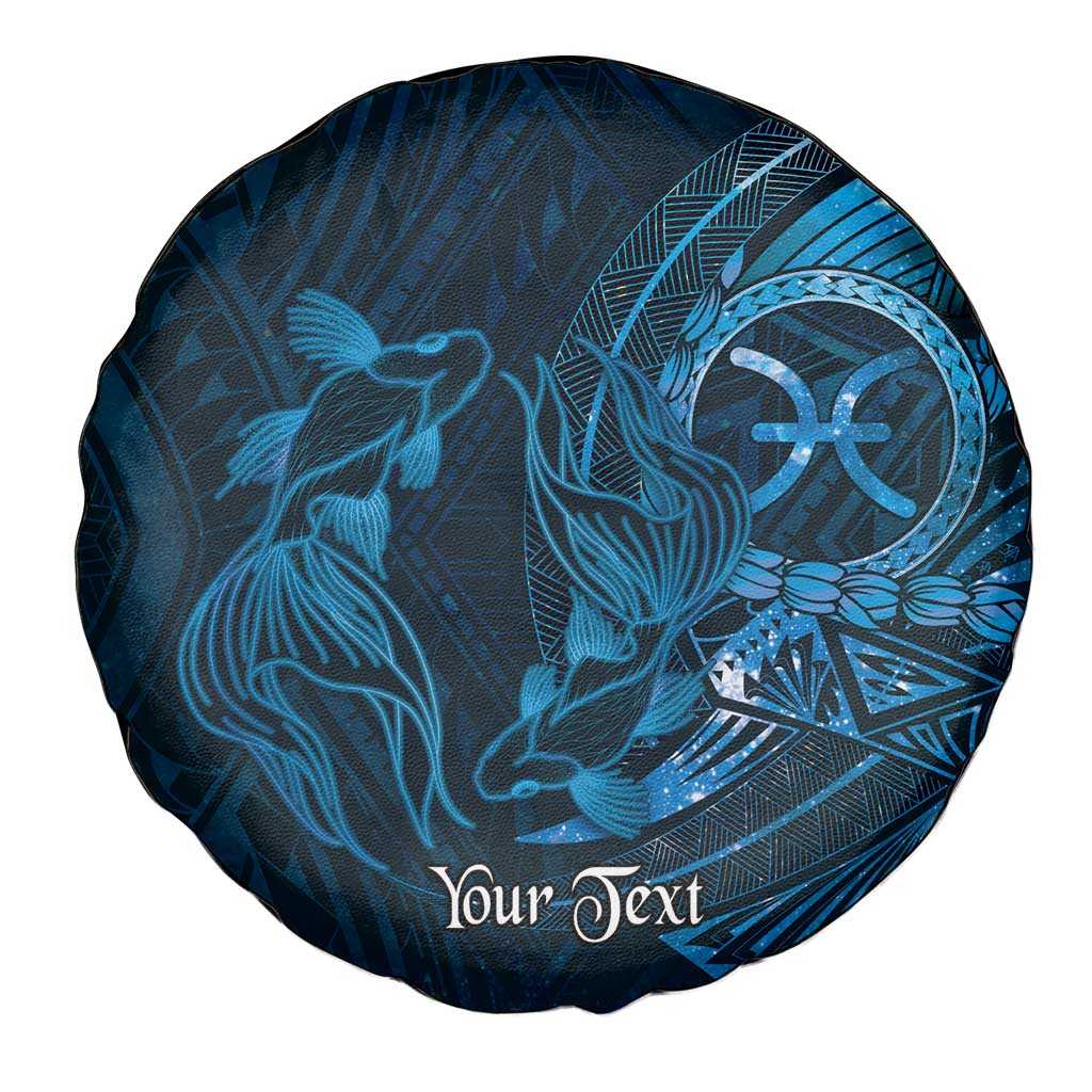 Personalised Polynesia Zodiac Pisces Spare Tire Cover Galaxy Polynesian Pattern Chest Tattoo Style