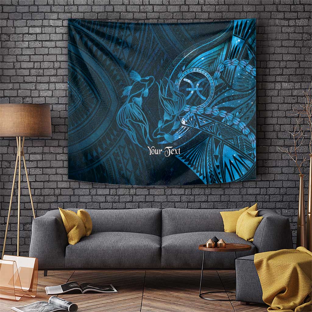 Personalised Polynesia Zodiac Pisces Tapestry Galaxy Polynesian Pattern Chest Tattoo Style