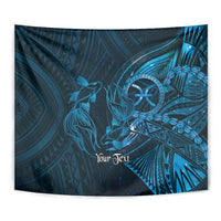 Personalised Polynesia Zodiac Pisces Tapestry Galaxy Polynesian Pattern Chest Tattoo Style