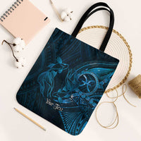 Personalised Polynesia Zodiac Pisces Tote Bag Galaxy Polynesian Pattern Chest Tattoo Style