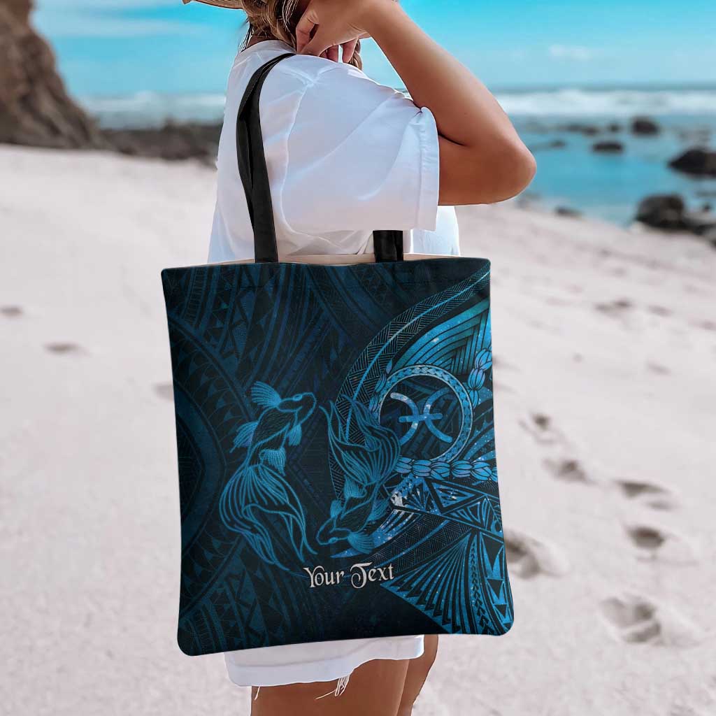 Personalised Polynesia Zodiac Pisces Tote Bag Galaxy Polynesian Pattern Chest Tattoo Style