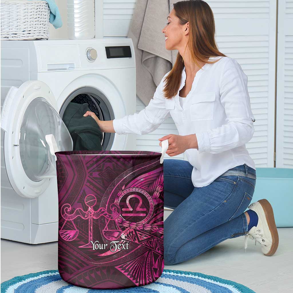Personalised Polynesia Zodiac Libra Laundry Basket Galaxy Polynesian Pattern Chest Tattoo Style