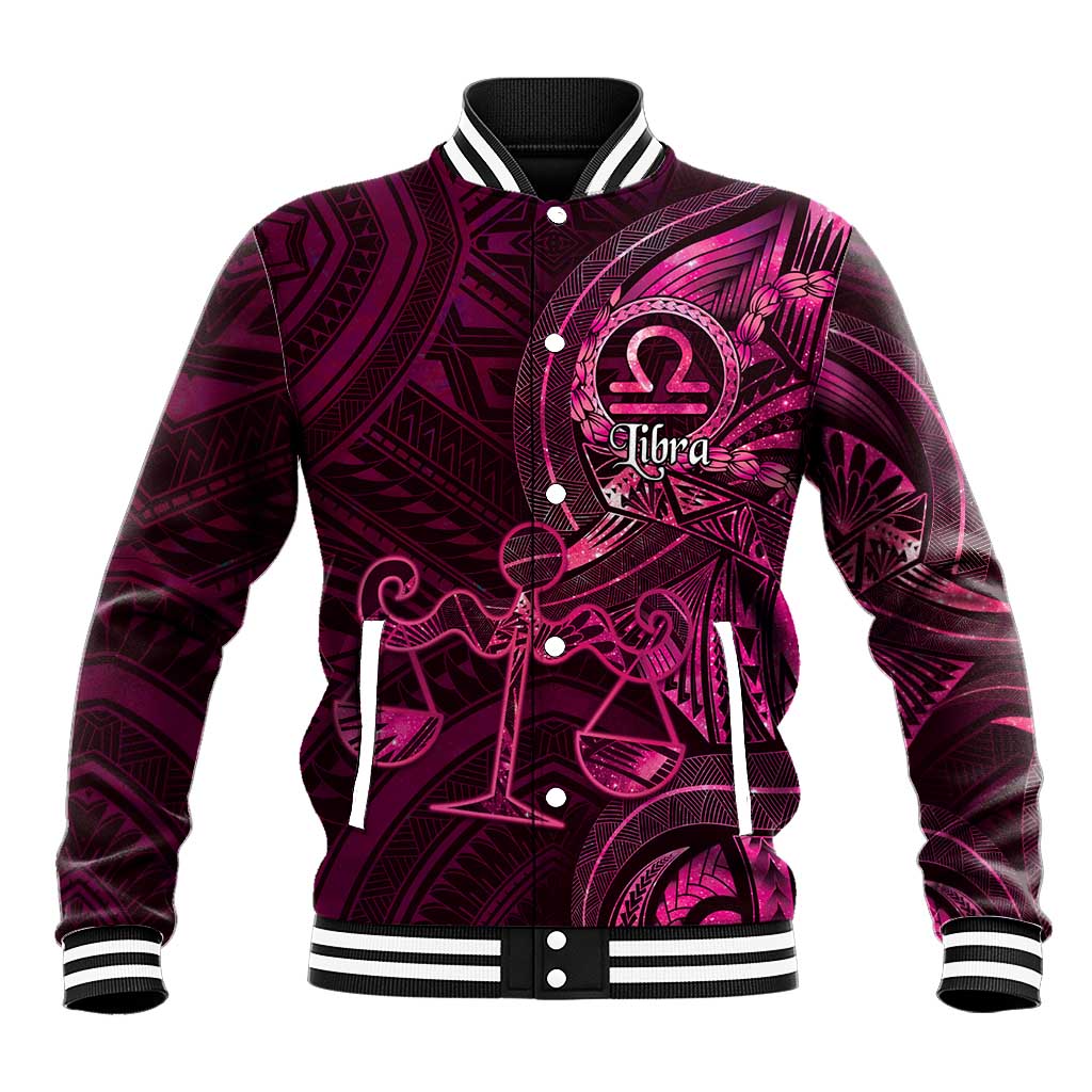 Personalised Polynesia Zodiac Libra Baseball Jacket Galaxy Polynesian Pattern Chest Tattoo Style