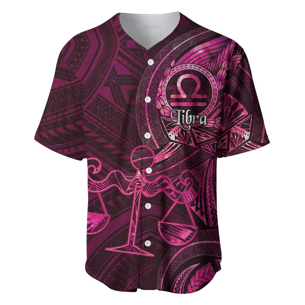Personalised Polynesia Zodiac Libra Baseball Jersey Galaxy Polynesian Pattern Chest Tattoo Style