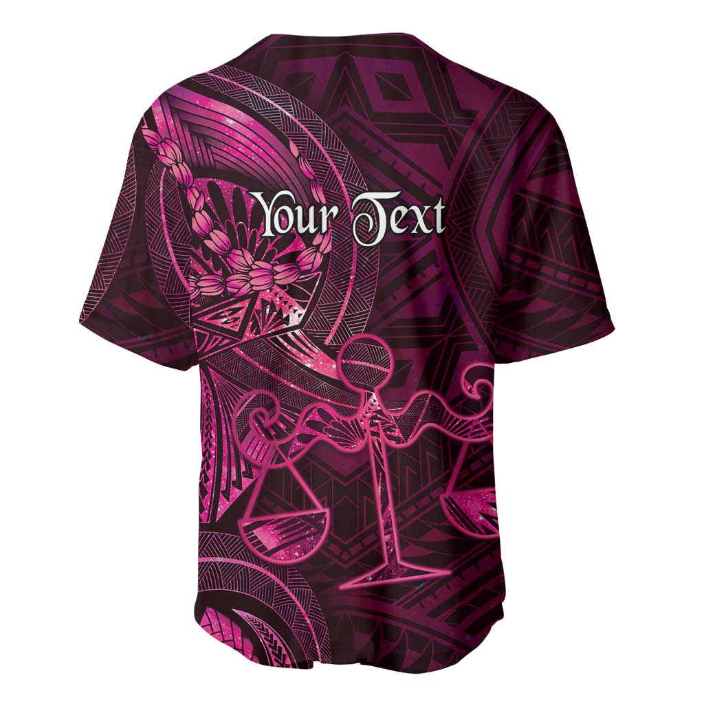Personalised Polynesia Zodiac Libra Baseball Jersey Galaxy Polynesian Pattern Chest Tattoo Style