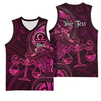 Personalised Polynesia Zodiac Libra Basketball Jersey Galaxy Polynesian Pattern Chest Tattoo Style