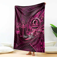 Personalised Polynesia Zodiac Libra Blanket Galaxy Polynesian Pattern Chest Tattoo Style
