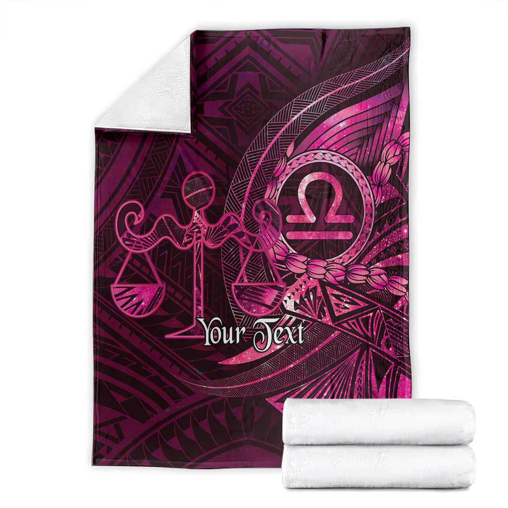 Personalised Polynesia Zodiac Libra Blanket Galaxy Polynesian Pattern Chest Tattoo Style