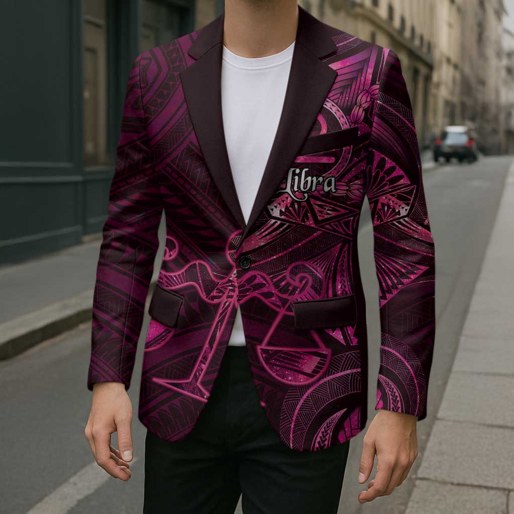 Personalised Polynesia Zodiac Libra Blazer Galaxy Polynesian Pattern Chest Tattoo Style