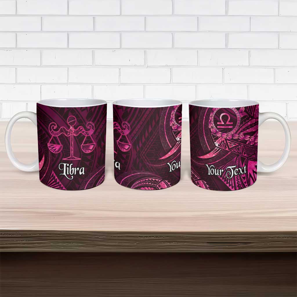 Personalised Polynesia Zodiac Libra Ceramic Mug Galaxy Polynesian Pattern Chest Tattoo Style