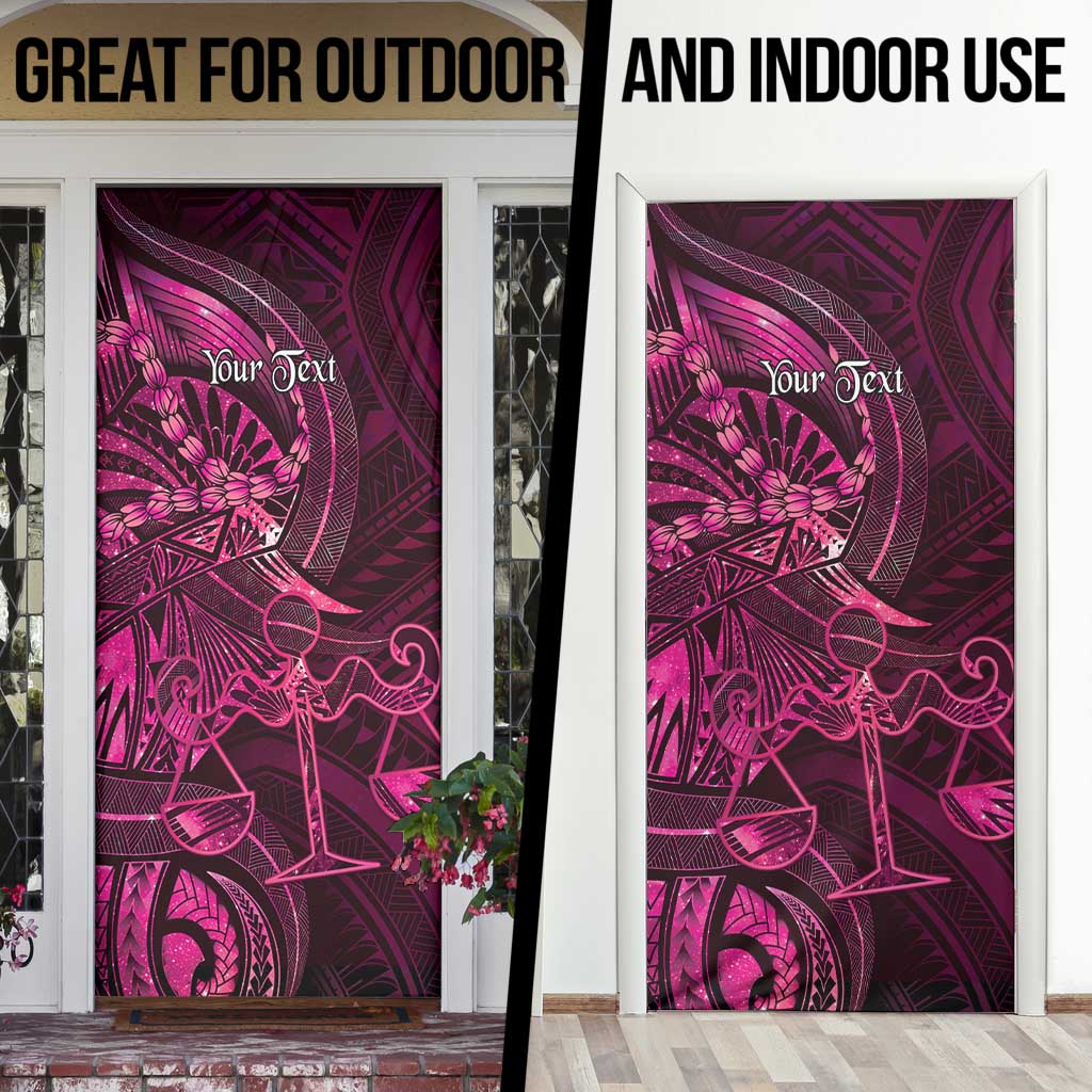 Personalised Polynesia Zodiac Libra Door Cover Galaxy Polynesian Pattern Chest Tattoo Style
