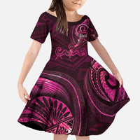 Personalised Polynesia Zodiac Libra Family Matching Long Sleeve Bodycon Dress and Hawaiian Shirt Galaxy Polynesian Pattern Chest Tattoo Style
