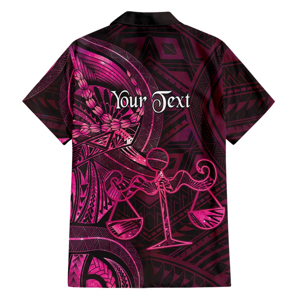 Personalised Polynesia Zodiac Libra Family Matching Long Sleeve Bodycon Dress and Hawaiian Shirt Galaxy Polynesian Pattern Chest Tattoo Style