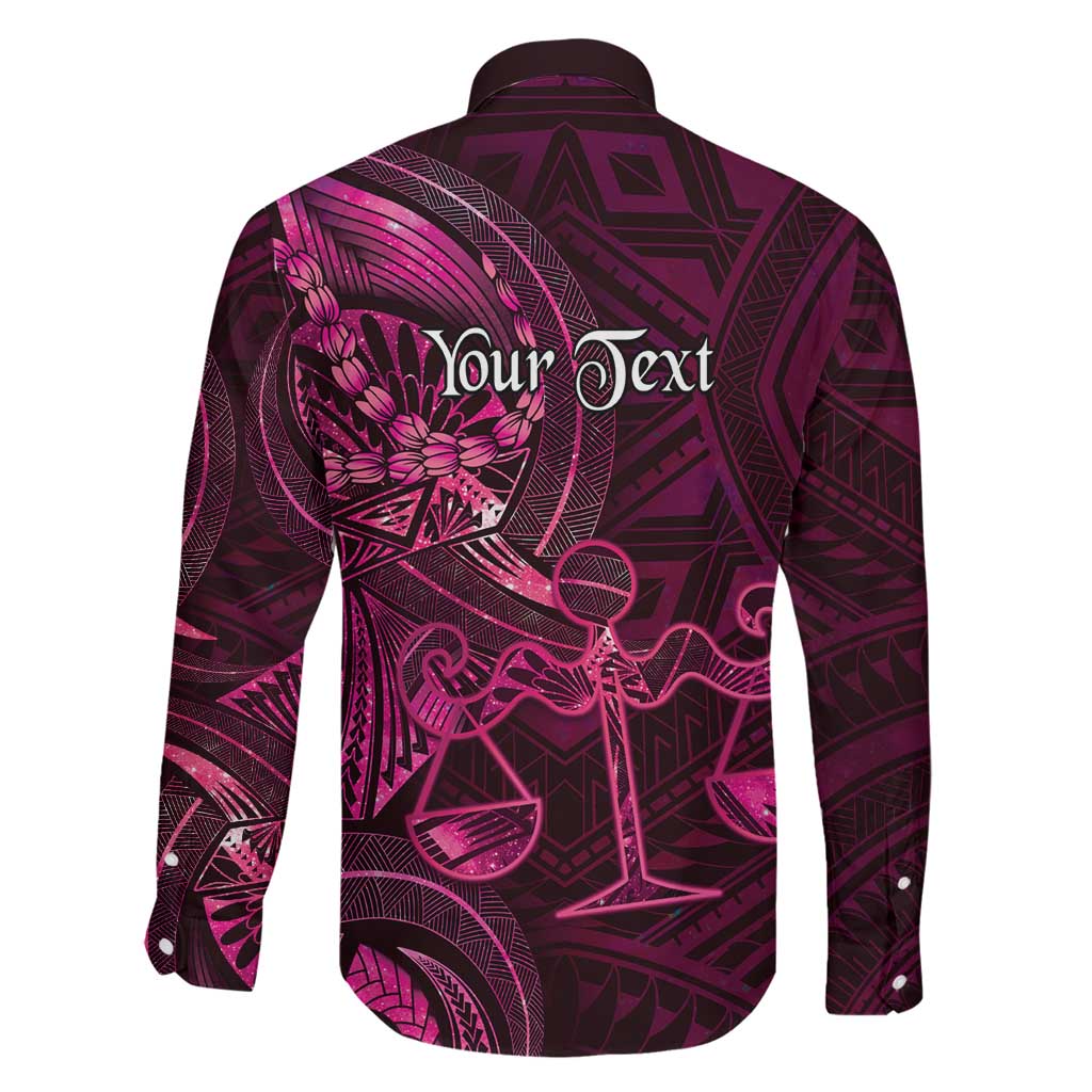 Personalised Polynesia Zodiac Libra Family Matching Puletasi and Hawaiian Shirt Galaxy Polynesian Pattern Chest Tattoo Style