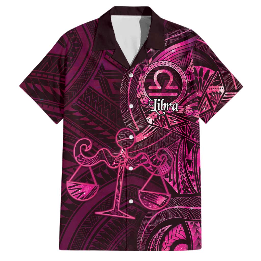 Personalised Polynesia Zodiac Libra Family Matching Summer Maxi Dress and Hawaiian Shirt Galaxy Polynesian Pattern Chest Tattoo Style