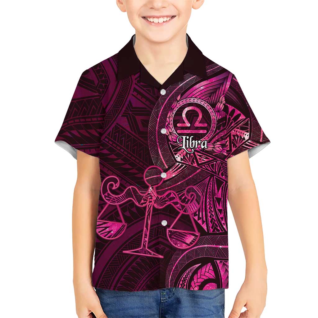 Personalised Polynesia Zodiac Libra Family Matching Summer Maxi Dress and Hawaiian Shirt Galaxy Polynesian Pattern Chest Tattoo Style