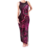 Personalised Polynesia Zodiac Libra Family Matching Tank Maxi Dress and Hawaiian Shirt Galaxy Polynesian Pattern Chest Tattoo Style
