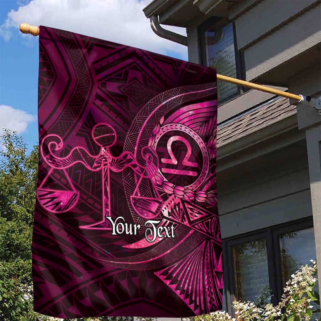 Personalised Polynesia Zodiac Libra Garden Flag Galaxy Polynesian Pattern Chest Tattoo Style