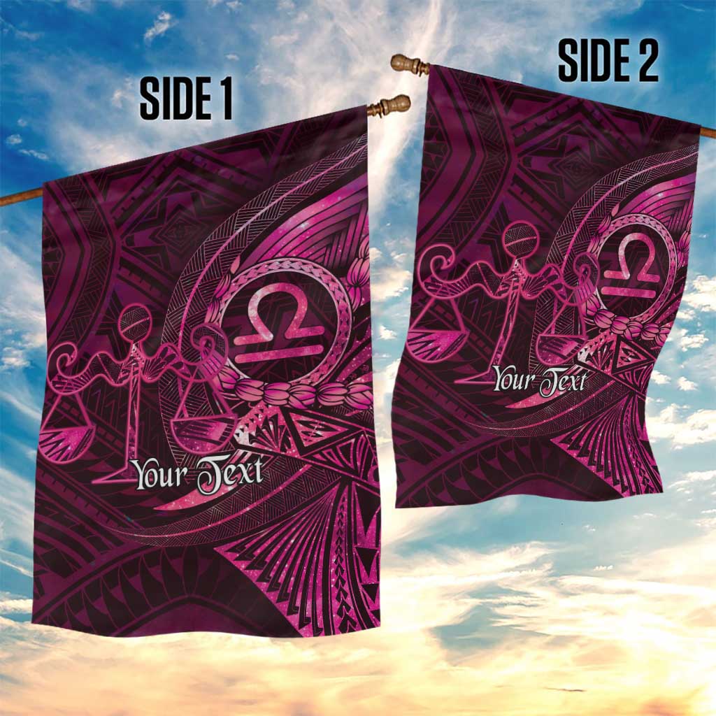 Personalised Polynesia Zodiac Libra Garden Flag Galaxy Polynesian Pattern Chest Tattoo Style