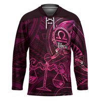 Personalised Polynesia Zodiac Libra Hockey Jersey Galaxy Polynesian Pattern Chest Tattoo Style