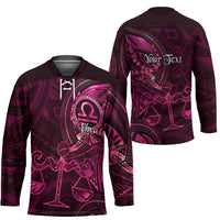 Personalised Polynesia Zodiac Libra Hockey Jersey Galaxy Polynesian Pattern Chest Tattoo Style