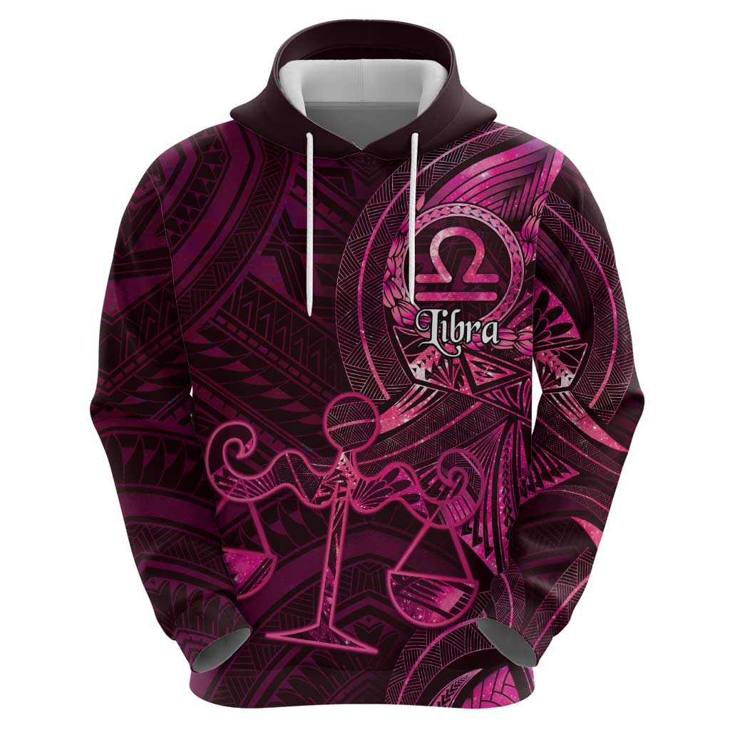 Personalised Polynesia Zodiac Libra Hoodie Galaxy Polynesian Pattern Chest Tattoo Style