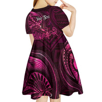 Personalised Polynesia Zodiac Libra Kid Short Sleeve Dress Galaxy Polynesian Pattern Chest Tattoo Style